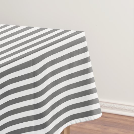 Weiße und graue Streifen Tischdecke (Beispiel)