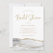 Weiße und graue Tore mit Gold | Brautparty Einladung (Vorderseite)