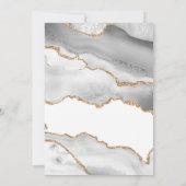 Weiße und graue Tore mit Gold | Brautparty Einladung (Rückseite)