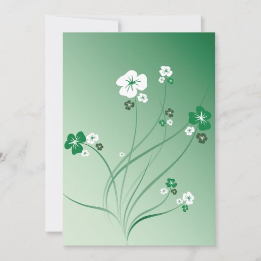 Weiße und grüne Blume Einladung (Vorderseite)