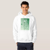 Weiße und grüne Blume Hoodie (Vorne ganz)