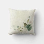 Weiße und grüne Blume Kissen (Vorderseite)