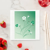 Weiße und grüne Blume Serviette