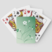 Weiße und grüne Blume Spielkarten (Rückseite)