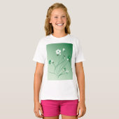Weiße und grüne Blume T-Shirt (Vorne ganz)