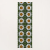 Weiße und grüne Blumenmuster Yogamatte (Rückseite)