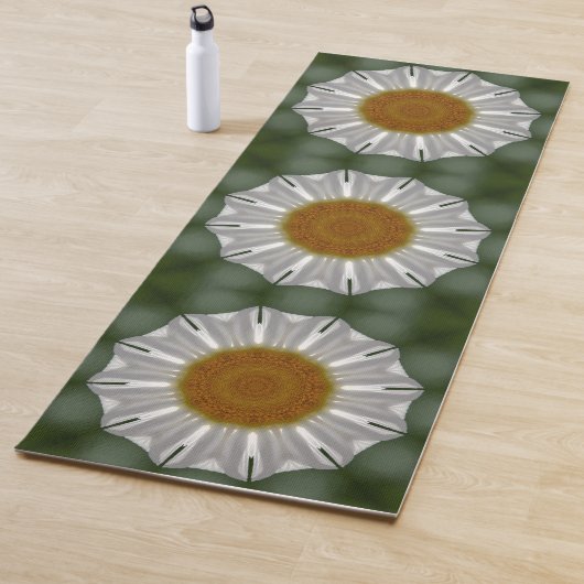 Weiße und grüne Blumenmuster Yogamatte (Beispiel)