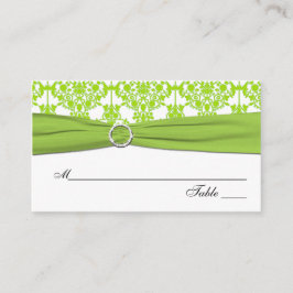 Weiße und grüne Damasplatinen Platzkarte