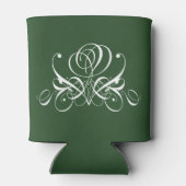 Weiße und grüne Geblüht Rose Dosenkühler (Rückseite)