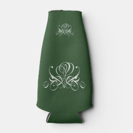 Weiße und grüne Geblüht Rose Flaschenkühler