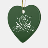 Weiße und grüne Geblüht Rose Keramik Ornament (Links)