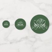Weiße und grüne Geblüht Rose Konfetti (Rückseiten)