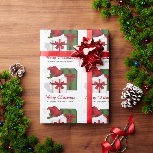 Weiße und grüne Geschenkboxen mit benutzerdefinier Geschenkpapier (Feiertagsgeschenk)