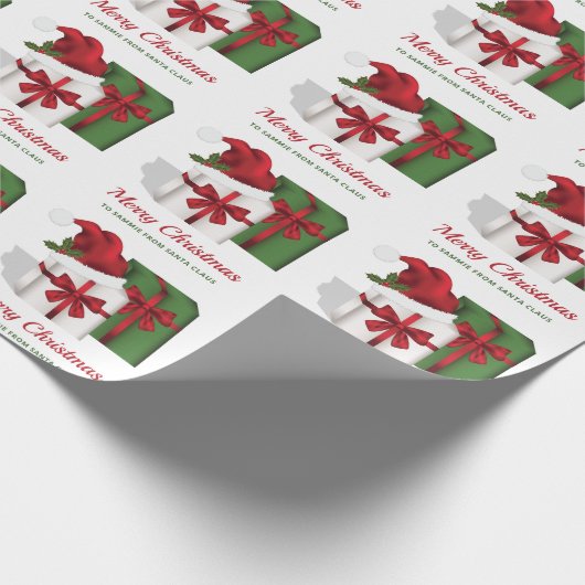 Weiße und grüne Geschenkboxen mit benutzerdefinier Geschenkpapier (Ecke)