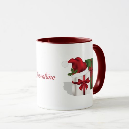 Weiße und grüne Geschenkboxen mit Individuelle Nam Tasse (VorderseiteRechts)