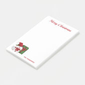 Weiße und grüne Geschenkboxen mit Weihnachtsmannmü Post-it Klebezettel (angewinkelt)