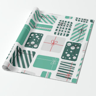 Weiße und grüne Geschenkboxen Nahtloses Muster Geschenkpapier