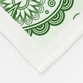 Weiße und grüne Girl-Vintage Blütenpalisley Fleecedecke (Ecke)