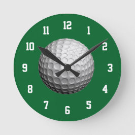 Weiße und grüne Golf-Uhr Runde Wanduhr
