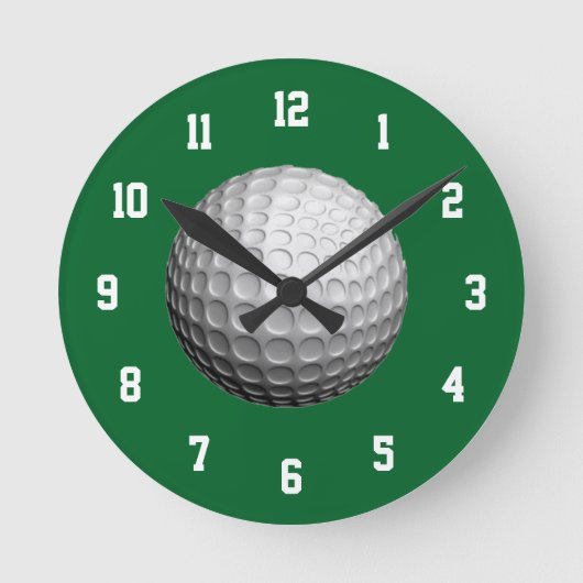 Weiße und grüne Golf-Uhr Runde Wanduhr (Vorderseite)