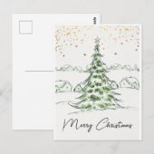 Weiße und grüne Hand gezeichnet Niedlich frohe Wei Postkarte (Vorne/Hinten)