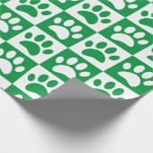 Weiße und grüne Hundepaare in quadratischen Quadra Geschenkpapier (Ecke)