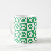 Weiße und grüne Hundepaare in quadratischen Quadra Kaffeetasse (Vorderseite Links)