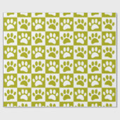 Weiße und grüne Hundepacken in quadratischen Quadr Geschenkpapier (Flach)