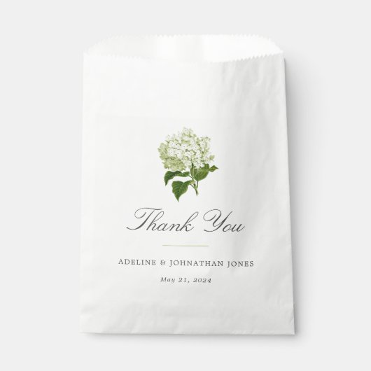 Weiße und grüne Hydrangea Elegant Geschenktütchen (Vorderseite)