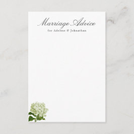 Weiße und grüne Hydrangea-Heiratsanleitung Begleitkarte