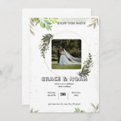 Weiße und grüne Illustration Einladung (Vorne/Hinten)