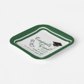 Weiße und grüne Klasse 2025 Glückwunsch Grad Pappteller (Gewinkelt)