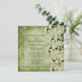 Weiße und grüne Nelken Save the Date (Stehend Vorderseite)