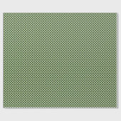 Weiße und grüne Polka-Punkte Geschenkpapier (Flach)