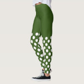 Weiße und grüne Polka-Punkte Leggings (Links)
