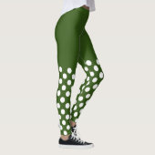 Weiße und grüne Polka-Punkte Leggings (Rechts)