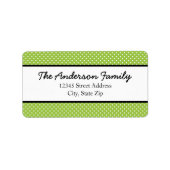 Weiße und grüne Punkte - Adresslisten Adressaufkleber (Vorne)