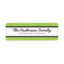 Weiße und grüne Punkte - Rücksendeadressen-Aufkleb