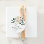 Weiße und grüne Rose Vielen Dank Geschenkanhänger (Beispiel)