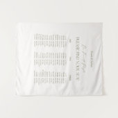 Weiße und grüne Sitzordnungstafel-Stoff für Hochze Wandteppich (Vorderseite (Horizontal))