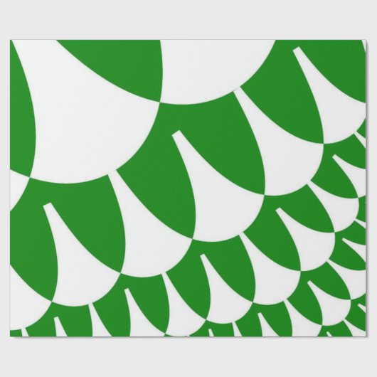 Weiße und grüne Skalen Geschenkpapier (Flach)