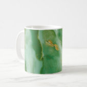 Weiße und grüne Steinstruktur Kaffeetasse (Vorderseite Links)