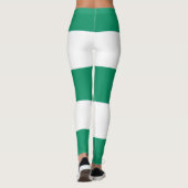 Weiße und grüne Stipes Leggings (Rückseite)