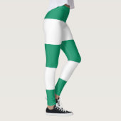 Weiße und grüne Stipes Leggings (Rechts)