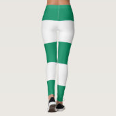 Weiße und grüne Stipes Leggings (Rückseite)