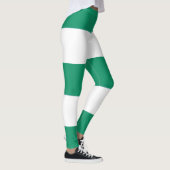 Weiße und grüne Stipes Leggings (Rechts)