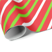 Weiße und grüne Streifen auf RED Christmas Geschenkpapier (Rolleneckpunkt)