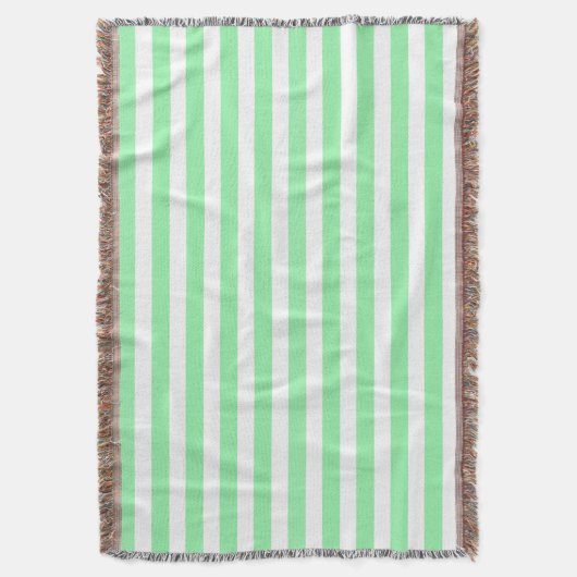 Weiße und grüne Streifen Decke (Vorderseite Vertikal)