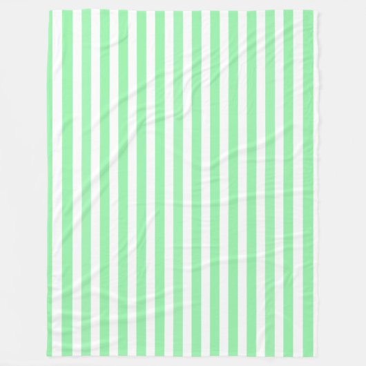 Weiße und grüne Streifen Fleecedecke (Vorderseite)