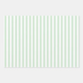 Weiße und grüne Streifen Geschenkpapier Set (Vorderseite 2)